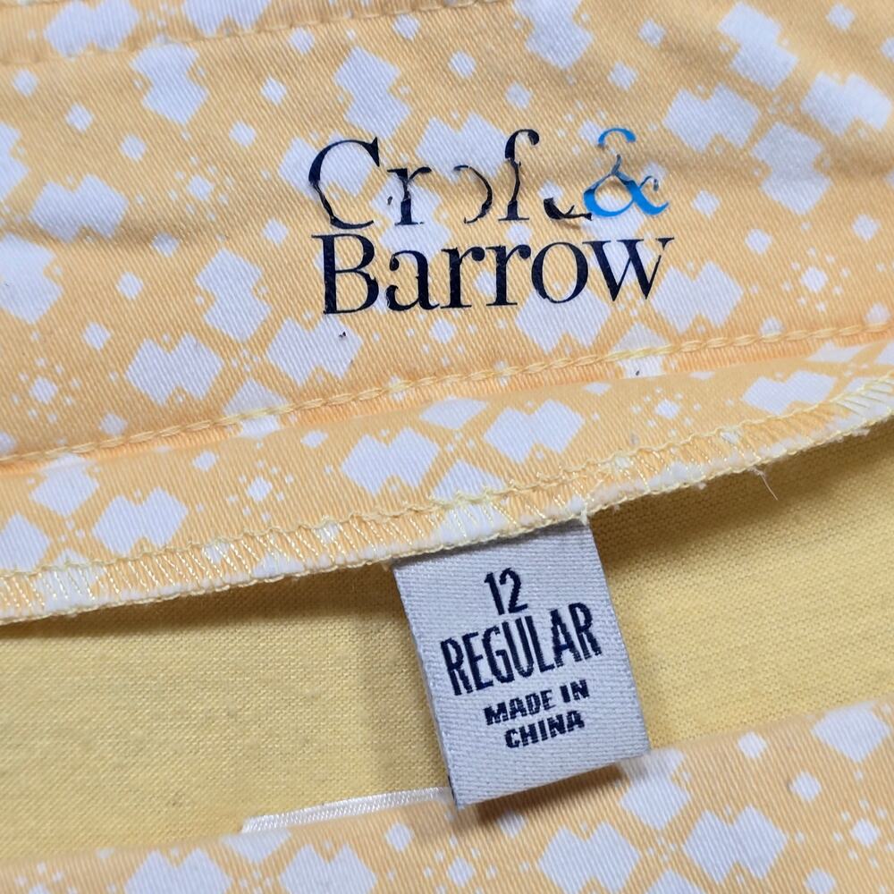 Croft Barrow Yellow White Geometric Mini Skirt Skort Stretch Activewear Women 12 - Picture 3 of 8